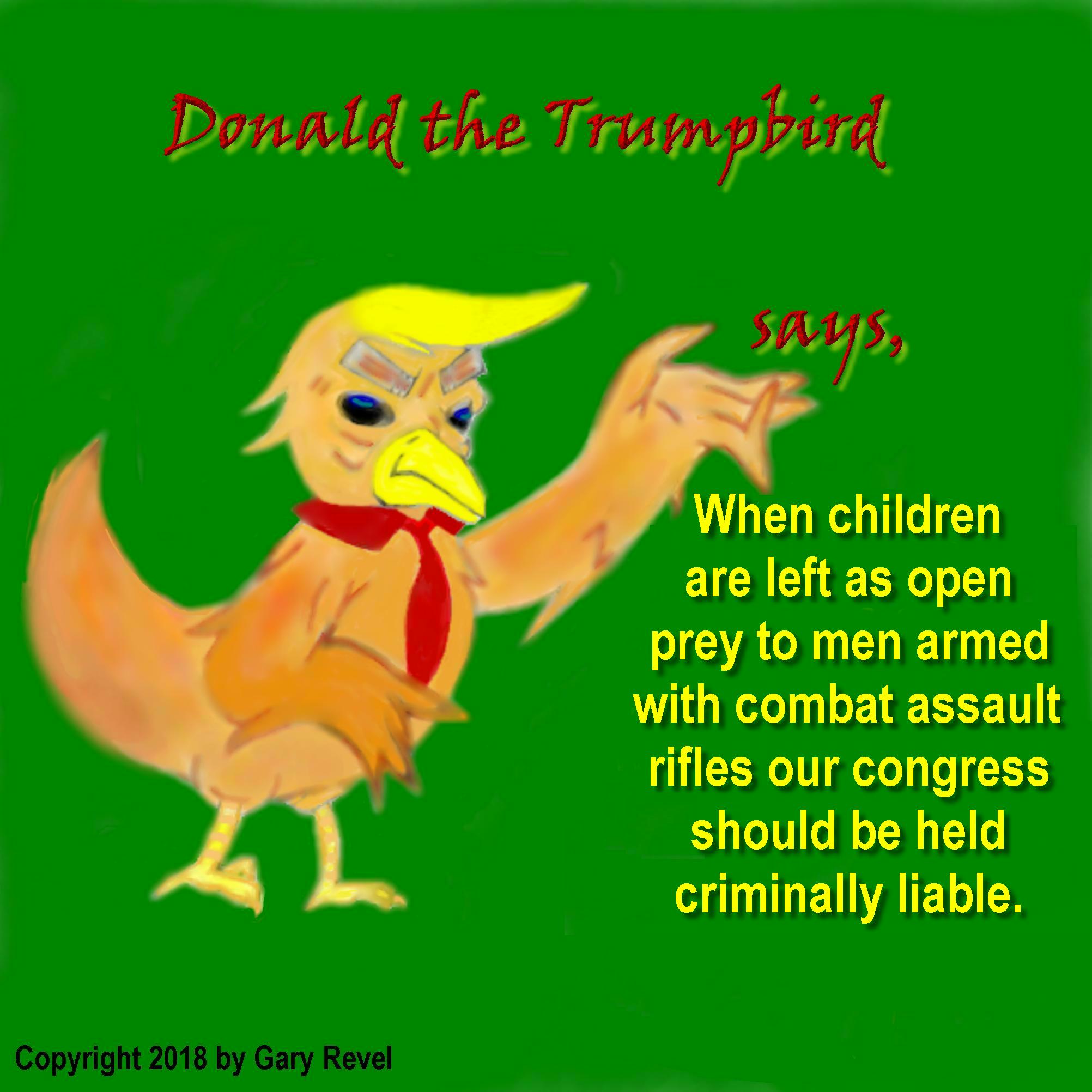 Donald the Trumpbird says children