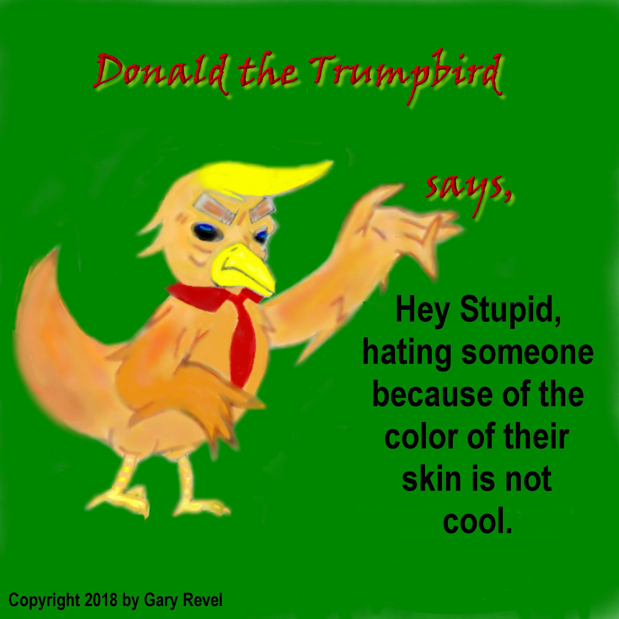 Donald the Trumpbird says skin color